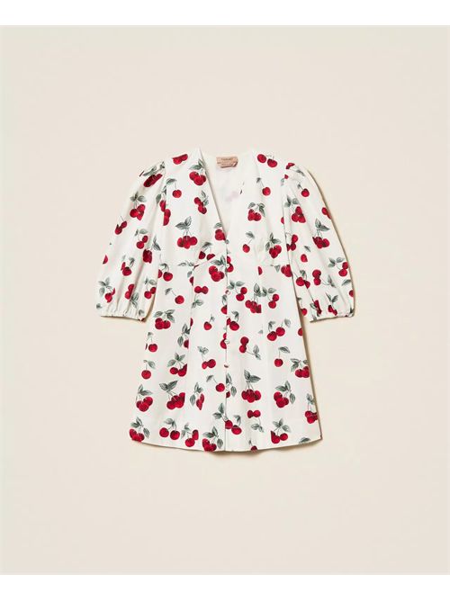 Abito corto in popeline con stampa ciliegie TWINSET | TT2592/13501